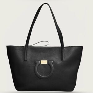 Salvatore Ferragamo Black Leather Tote Bag NEW WITH TAGS!